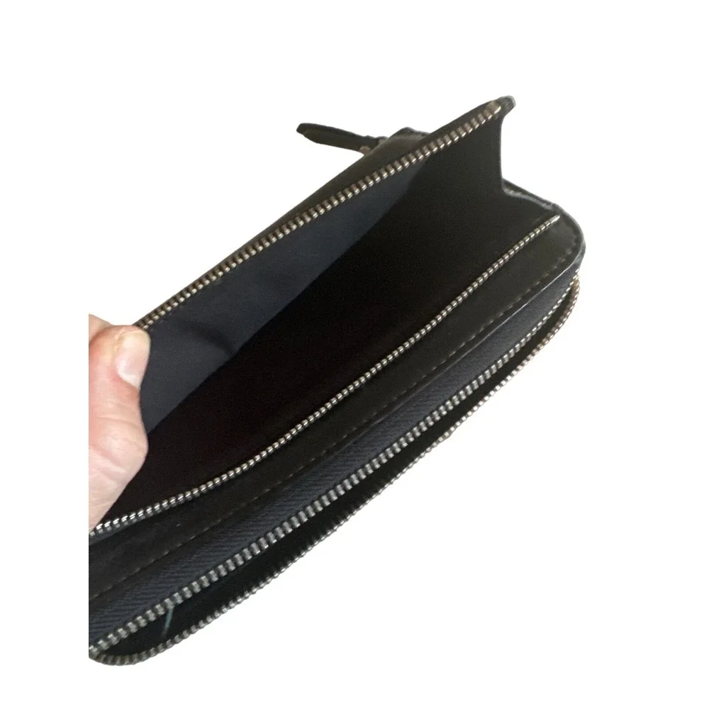 Fossil Black Leather‎ Zip Around Wallet Wristlet